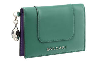 BVLGARI Serpenti Forever Cow Leather Card Holder Card Holder Women's Green
