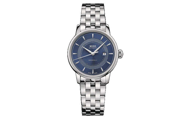 MIDO Baroncelli Automatic Mechanical Movement 50m Waterproof Women's Watch 30mm Blue Dial