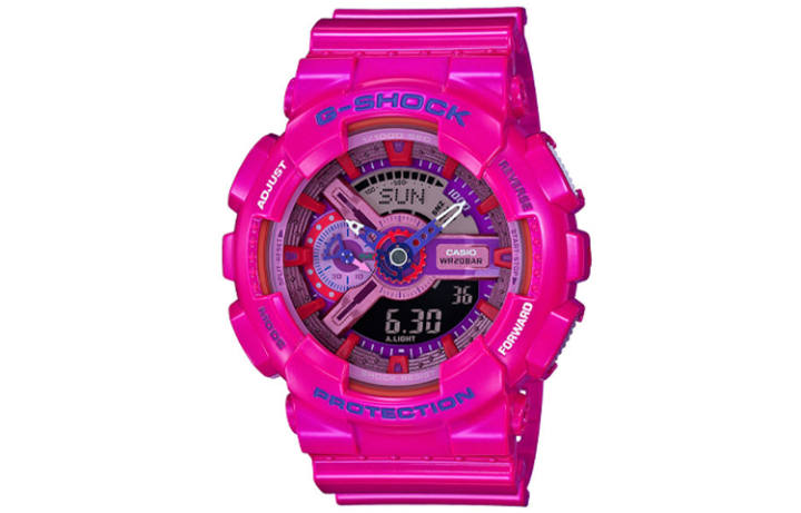CASIO CASIO Women's Liquid Crystal/Analog Dual Display Series Red Watch GA-110MC-4A