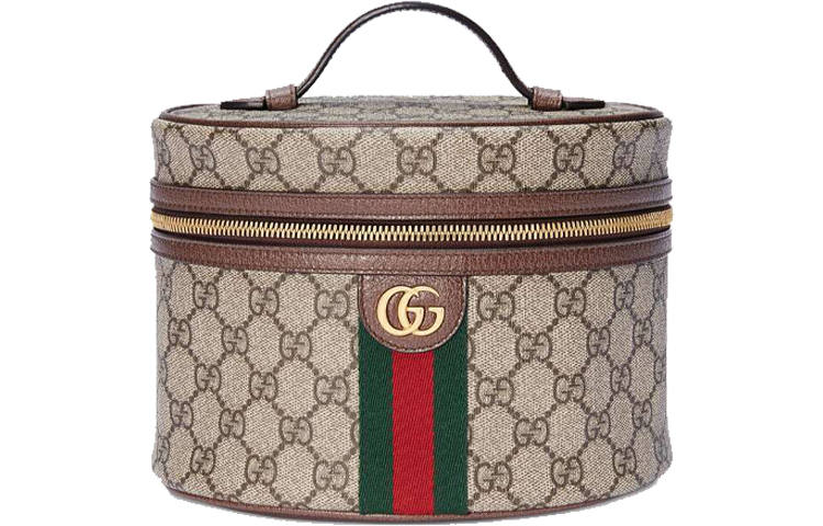 GUCCI Ophidia Canvas With Leather Handbag Women's Brown