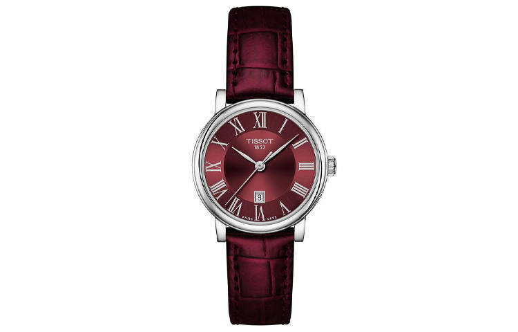 TISSOT Kason Zen I Collection Quartz Movement Women's Watch 30mm Red Watch Dial Stainless Steel Case