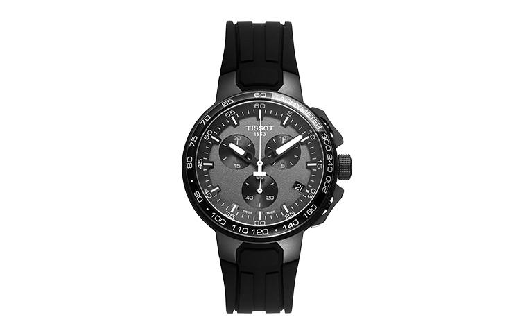 TISSOT Race Collection Quartz Movement 100m Waterproof Men's Watches Watch 44.5mm Black Dial Silicone Strap