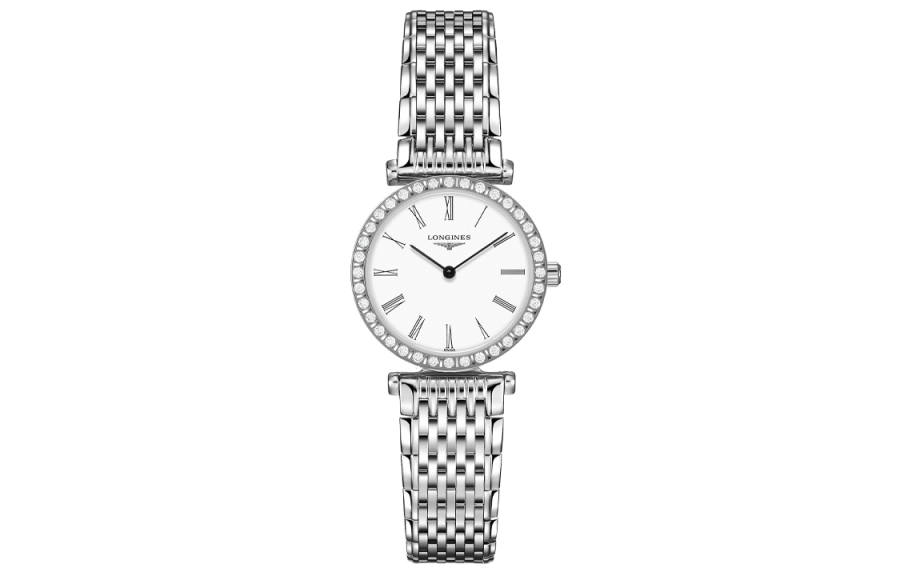 LONGINES Jialan Collection Quartz Movement Women's Watch 24mm White Dial Stainless Steel Watchband