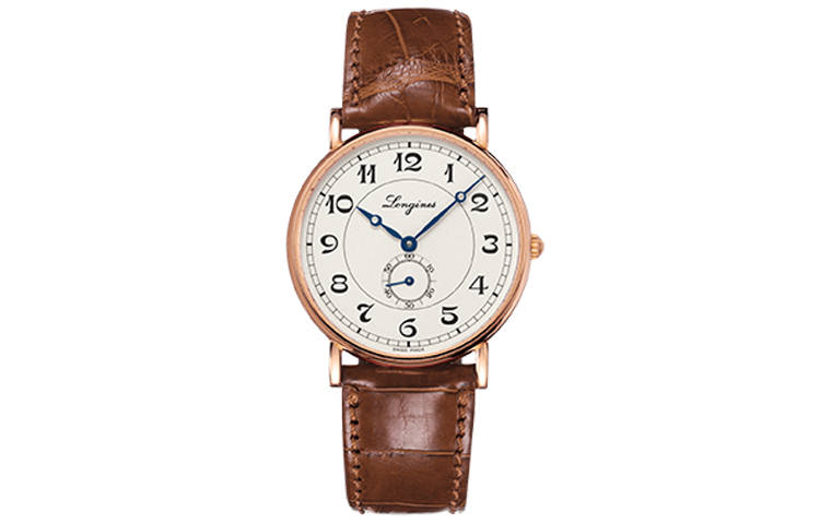 LONGINES Classic Vintage Automatic Mechanical Movement Men's Watch 38.5*7mm White Dial 18K Rose Gold Watch Case