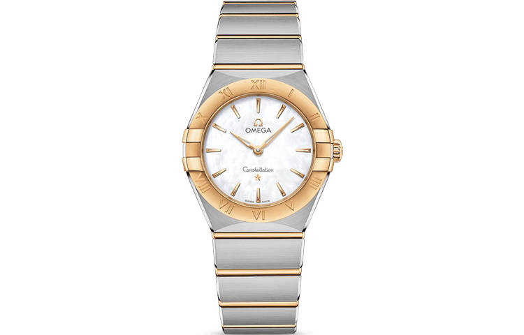 OMEGA Constellation Collection Zodiac Watch Quartz Movement 30m Waterproof Women's Watch 28mm White Dial