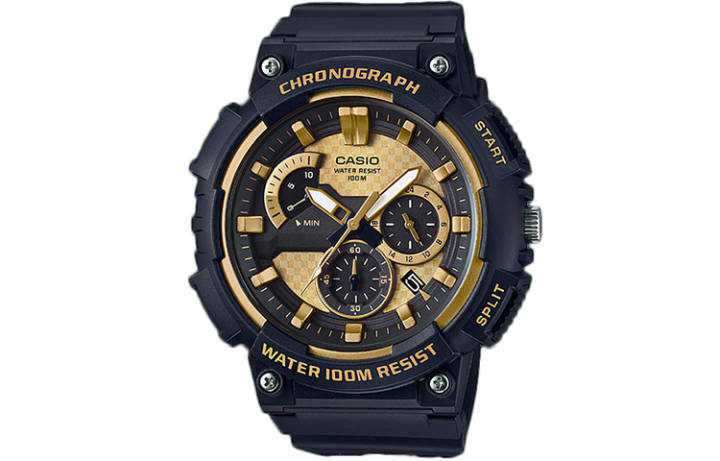 CASIO CASIO YOUTH Collection Round Multifunctional Dial Black Gold Quartz Movement Resin Strap Watch