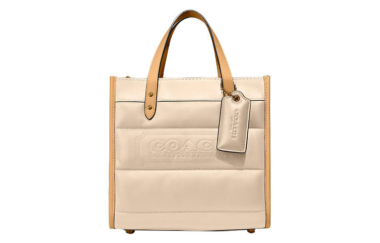 COACH Field Leather Handbag, Tote Bag, Crossbody Bag Small Women's Ivory