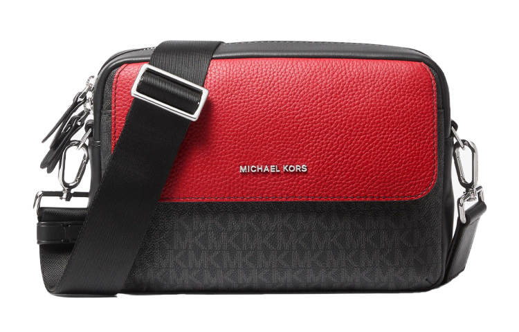 MICHAEL KORS Hudson Cow Leather With Artificial Leather Camera Bag, Shoulder Bag, Crossbody Bag Small Men's