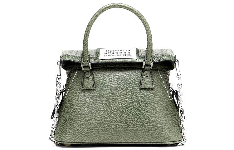 Maison Margiela 5AC Grained Texture Cow Leather Chain Bag, Dome Bag, Shoulder Bag Regular Women's Grass Green