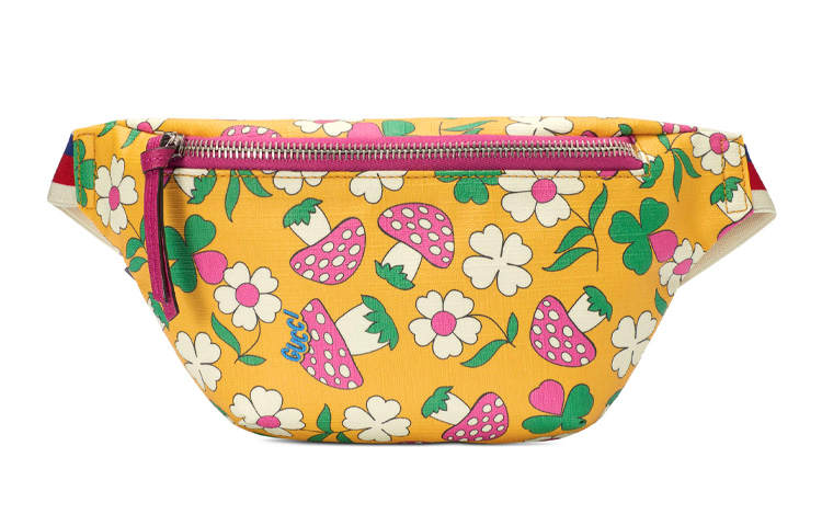 GUCCI Canvas With Leather Fanny Pack, Sling Bag, Kids' Bag Kids' Yellow/Fuchsia