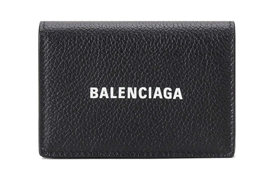 Balenciaga Cash Cow Leather Wallet Mini Men's Black/White