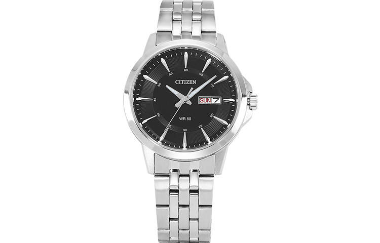 CITIZEN Quartz Movement Stainless Steel Strap Watch 41mm Men's Watches Black Dial