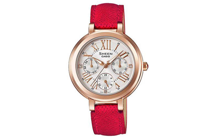 CASIO CASIO Women's SHEEN Mother Of Pearl Color Watch SHE-3034GL-7B