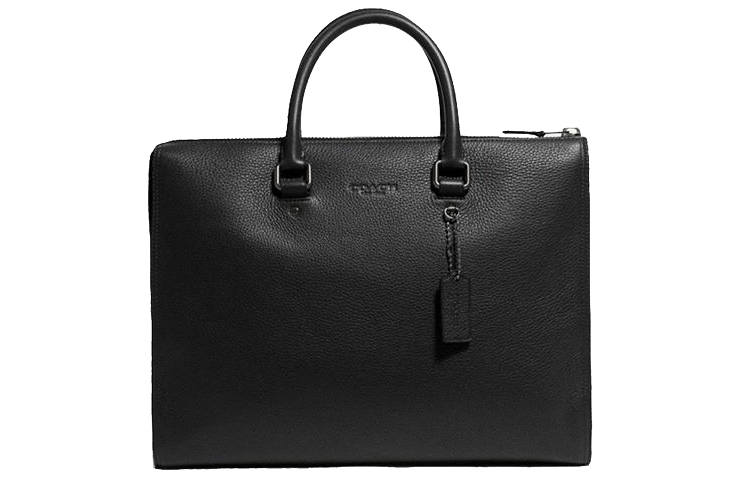 COACH Gotham Business Casual Leather Briefcase, Shoulder Bag, Crossbody Bag, Handbag Large Men's Black