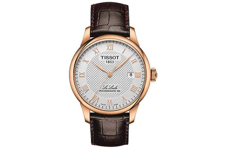 TISSOT Le Locle Collection Automatic Mechanical Movement Men's Watches Watch 39.3mm Silver Dial Leather Strap