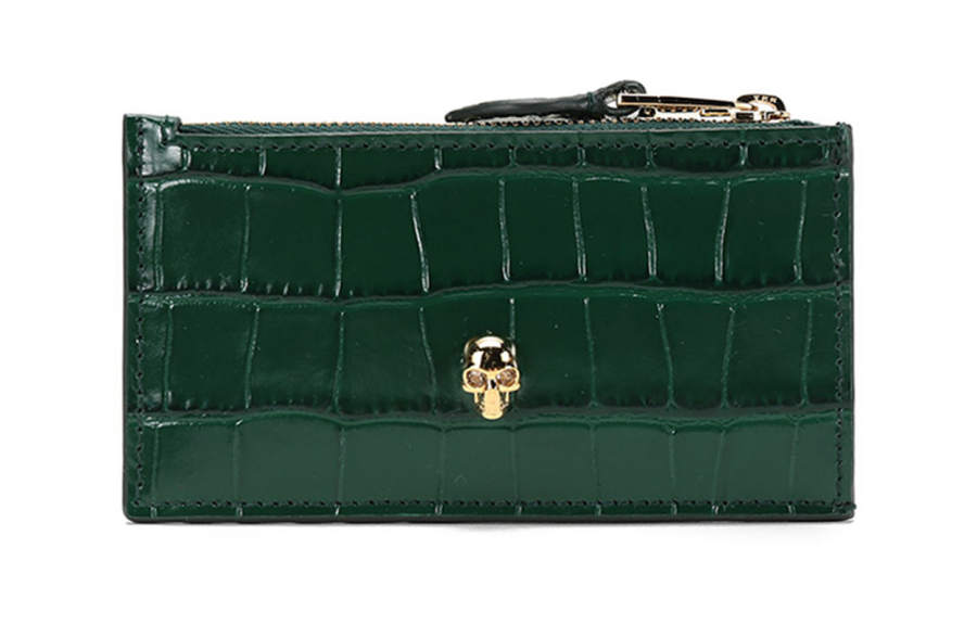 Alexander McQueen Leather Card Holder, Coin Pocket, Card Holder Women's Green