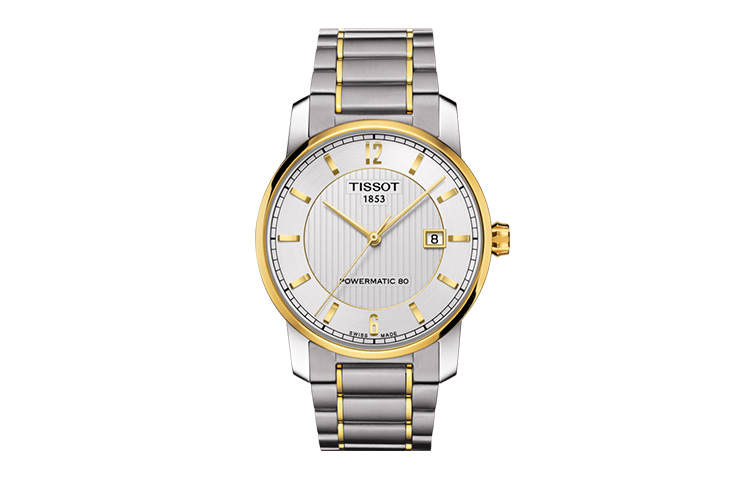 TISSOT Ti Automatic Mechanical Movement Men's Watches Watch 40mm Yellow Watch Dial Titanium Strap