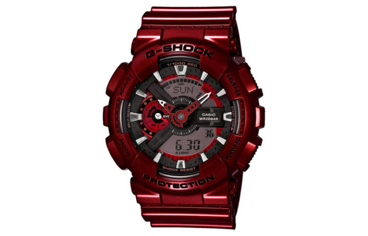 CASIO CASIO Men Liquid Crystal/Analog Dual Display Series Red Watch GA-110NM-4A