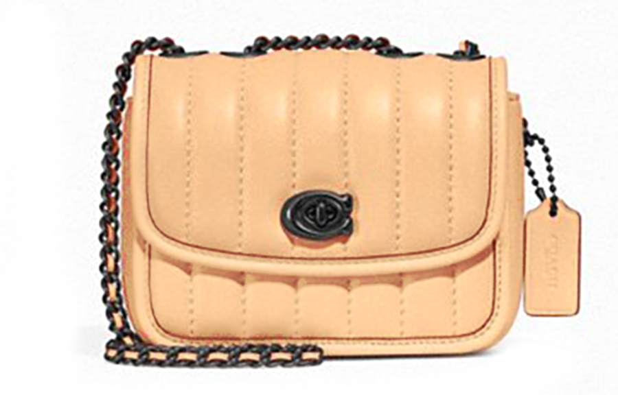 COACH Madison Nappa Leather Shoulder Bag, Crossbody Bag Mini Women's Orange Pink