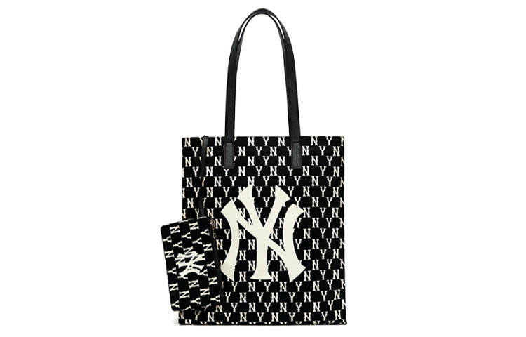 MLB Monogram Collection Artificial Leather Combo Bag, Tote Bag, Shopping Bag, Shoulder Bag, Handbag Unisex Black