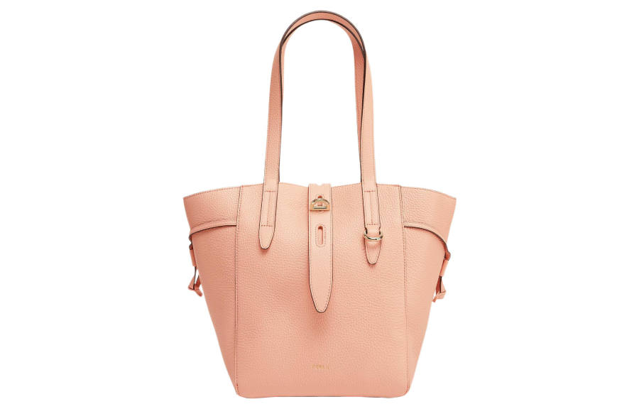 Furla Net Collection Grain Calfskin Handbag Medium Women's Orange Pink
