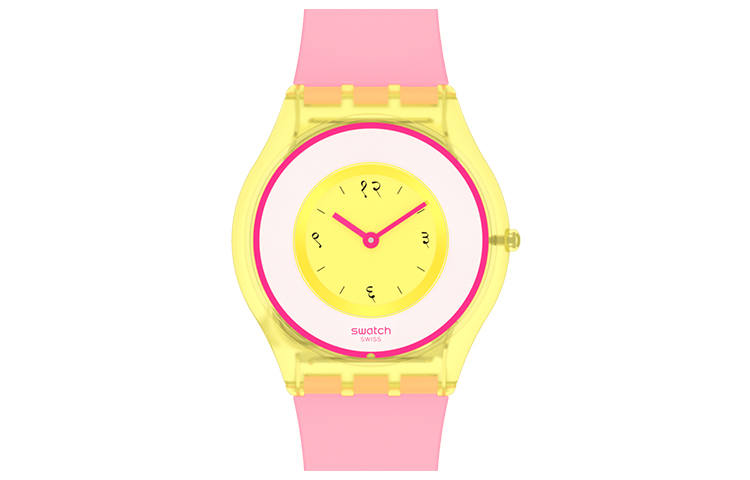 SWATCH Unisex 34mm Yellow Watch SS08Z101