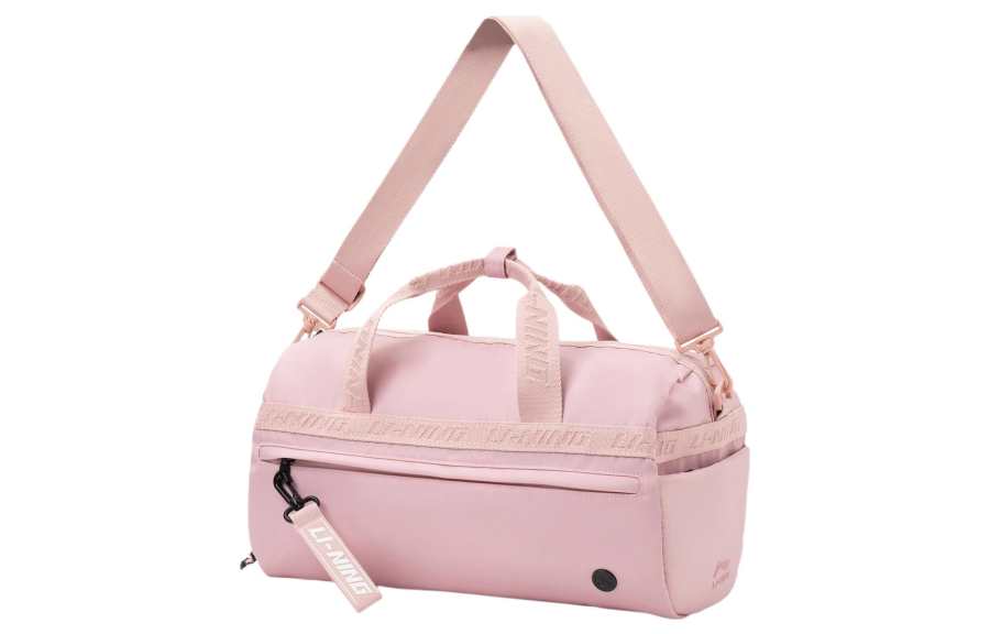 Li-Ning Li Ning Fabric Travel Bag, Bucket Bag, Gym Bag Unisex Cherry Blossom Pink