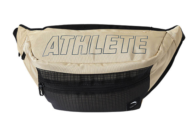 Anta Nylon Fabric Crossbody Bag, Sports Bag, Waist Bag Unisex Khaki