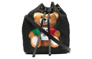 MOSCHINO Pu Bucket Bag, Handbag, Shoulder Bag, Crossbody Bag Women's Black