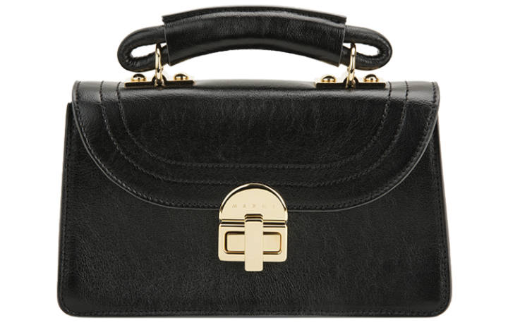 MARNI MARNI Solid Color Cow Leather Handbag Women's Black
