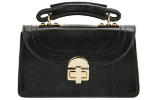 MARNI Solid Color Cow Leather Handbag Women's Black