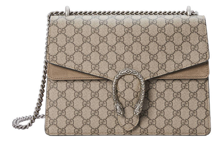 GUCCI Dionysus Canvas With Leather Shoulder Bag, Crossbody Bag Women's