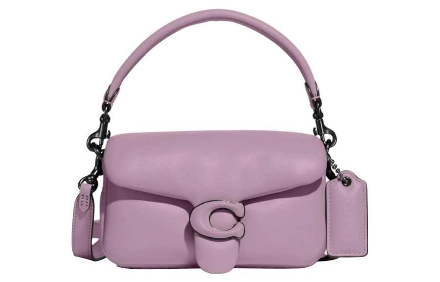 COACH Tabby Leather Cloud Bag, Shoulder Bag, Pillow Bag, Shoulder Bag, Crossbody Bag, Handbag Women's Light Purple