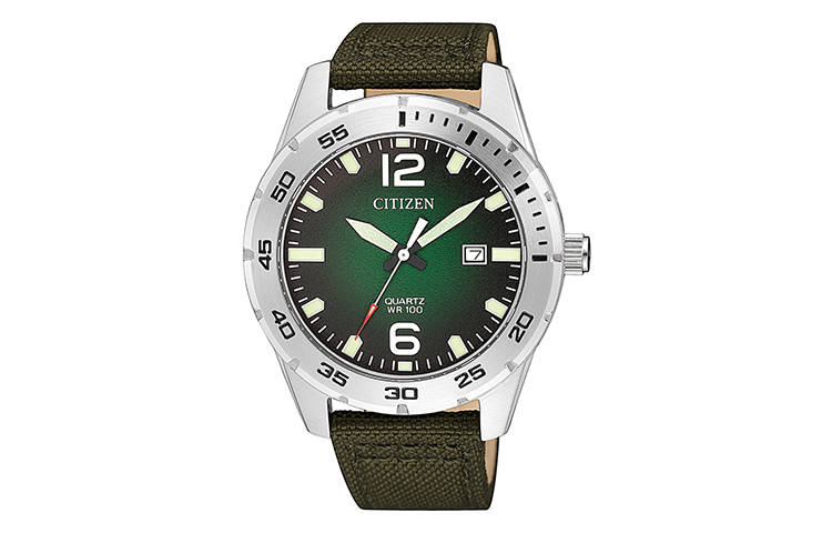 CITIZEN Athleisure Quartz Movement Nylon Strap Watch Men's Watches Green Dial BI1041 06X