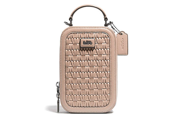 COACH Alie Leather Camera Bag, Handbag, Shoulder Bag, Crossbody Bag Women's Milk Tea
