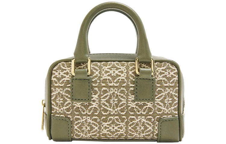 LOEWE Calfskin With Canvas Chain Bag, Shoulder Bag, Crossbody Bag, Handbag Women's Green
