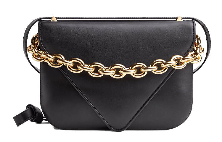 Bottega Veneta MOUNT Smooth Calfskin Envelope Bag, Shoulder Bag, Crossbody Bag Medium Women's Black