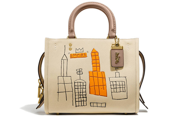 COACH Basquiat Collaboration Rogue Leather Handbag, Shoulder Bag, Crossbody Bag Medium Women's Ivory White