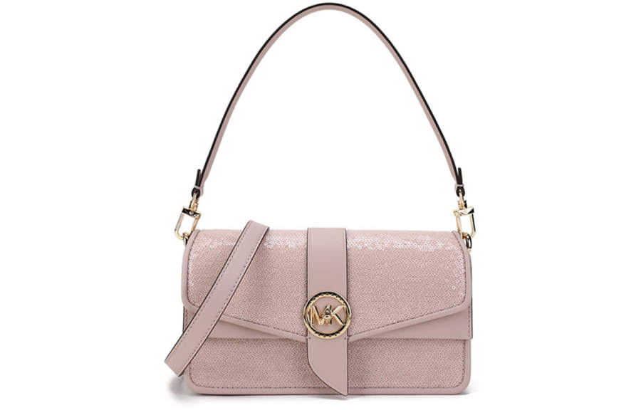 MICHAEL KORS Greenwich Leather Patchwork Shoulder Bag, Handbag, Crossbody Bag, Shoulder Bag Medium Women's Soft Pink