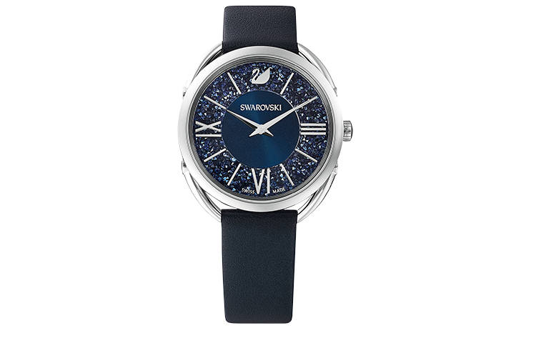 Swarovski CRYSTALLINE Wrist Watches Quartz Movement Leather Strap Blue Dial Women's Watch