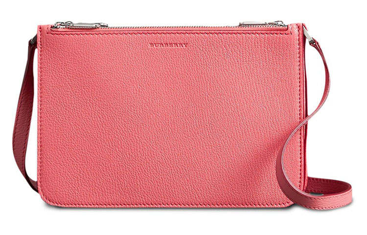 Burberry Leather Crossbody Bag, Shoulder Bag Women's Coral Pink
