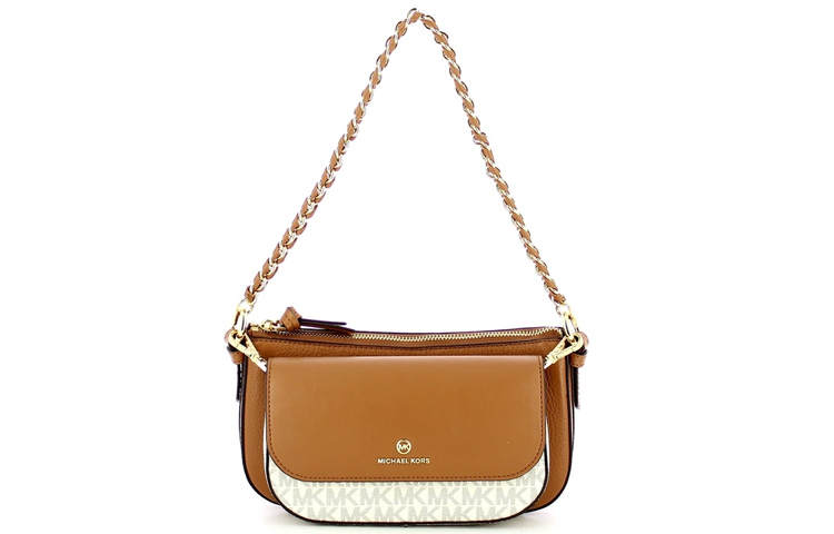 MICHAEL KORS Jet Set Leather Four in One Shoulder Bag, Crossbody Bag Women's Vanilla White Multicolor