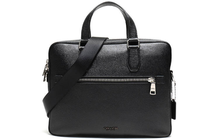 COACH Kennedy Adjustable Strap Leather Shoulder Bag, Crossbody Bag, Handbag Large Men's Black