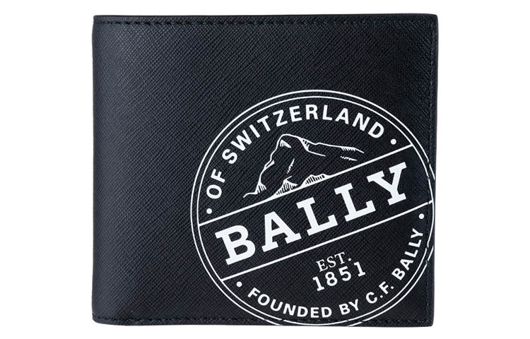 BALLY Canvas Wallet, Business Card Holder, Coin Purse, Wallet Men's Black