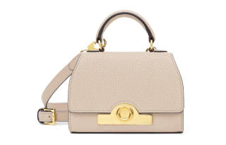 Moynat Cow Leather Handheld Crossbody One Shoulder Handbag Mini Women's Powder White