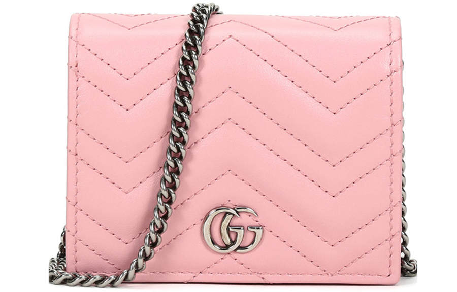 GUCCI MarmontGG Marmont Quilted Leather Chain Bag, Crossbody Bag Mini Women's Pink