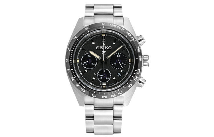 SEIKO Prospe Solar Movement Stainless Steel Strap Watch Men's Watches Black Dial