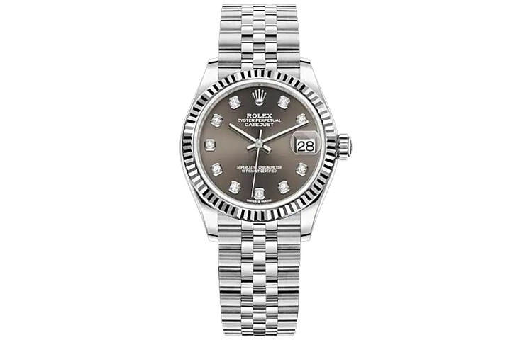 ROLEX Automatic Mechanical Movement 100m Waterproof Women's Watch 31mm Gray Dial Oystersteel Strap