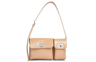 By Far Billy Leather Portable Crossbody Bag, Shoulder Bag Women's Apricot