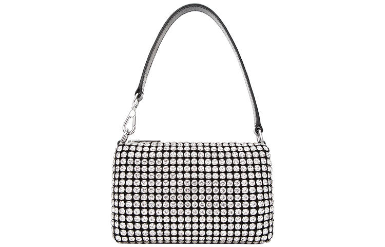 Alexander Wang Rhinestone Clutch Underarm One Shoulder Handbag Mini Women's White Zircon